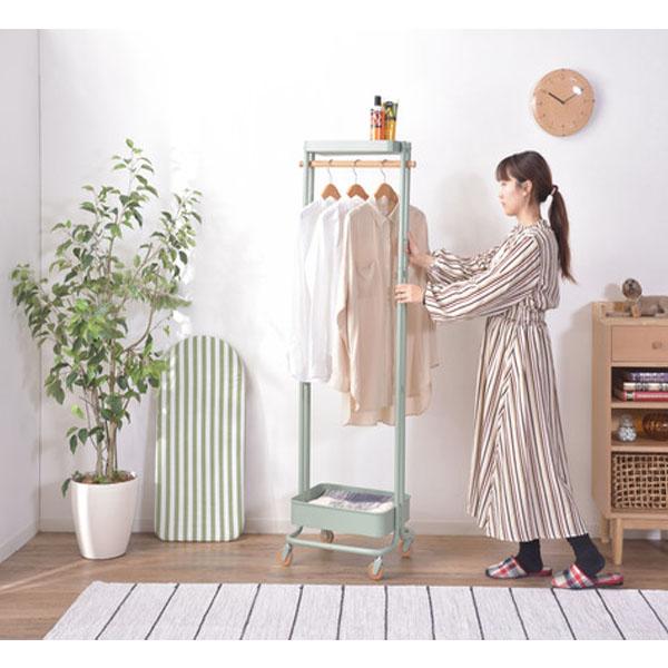 ハンガーラック ハンガーワゴン おしゃれ スリム 安い コートハンガー 北欧 洋服掛け 洋服ラック 収納 キャスター付き 一人暮らし PW-55の画像