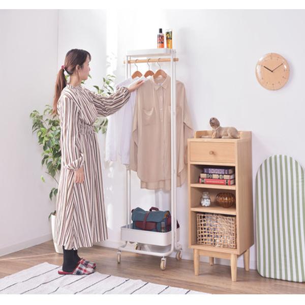 ハンガーラック ハンガーワゴン おしゃれ スリム 安い コートハンガー 北欧 洋服掛け 洋服ラック 収納 キャスター付き 一人暮らし PW-55の画像