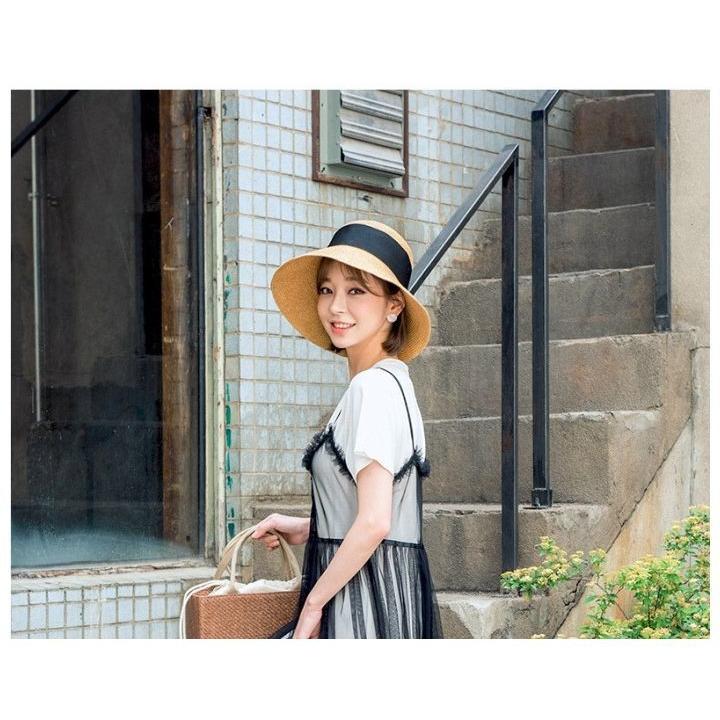 plusnao 麦わら帽子 リボン付き帽子 リボン付きハット カンカン plusnao 麦わら帽子 リボン付き帽子 リボン付きハット カンカン
