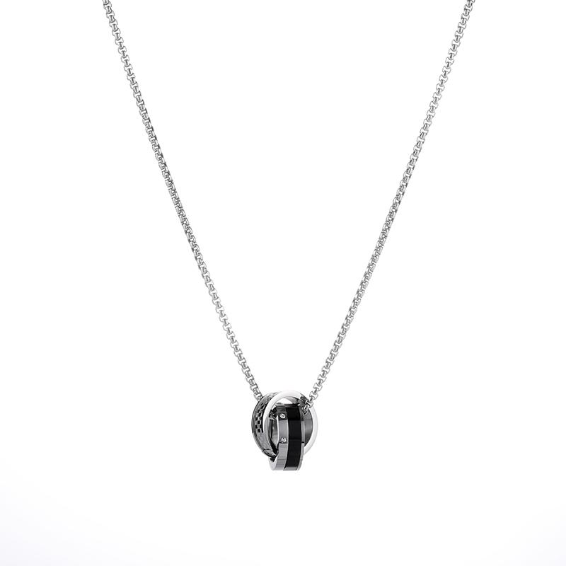 テットオム　ブラックラインストーン　リングネックレス テットオム ブラックラインストーン リングネックレス