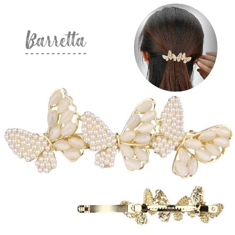市場 ヘアアクセサリー バタフライ レディース 髪留め まとめ髪 バレッタ 花 清楚 カラフル フラワー 煌めく チョウ ラインストーン エレガント 透明感 パール