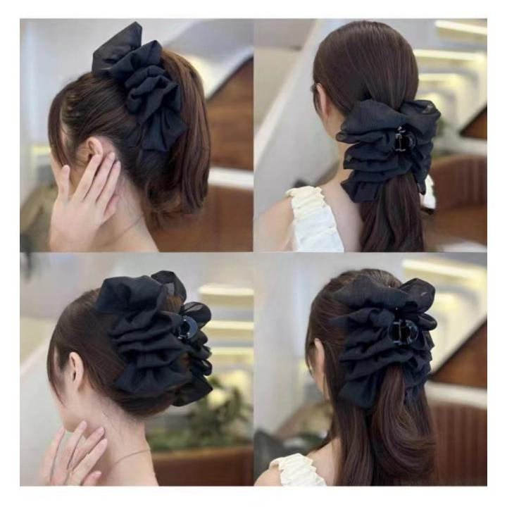 バンスクリップ レディース ヘアアクセサリー 大きめ 大ぶり シュシュ