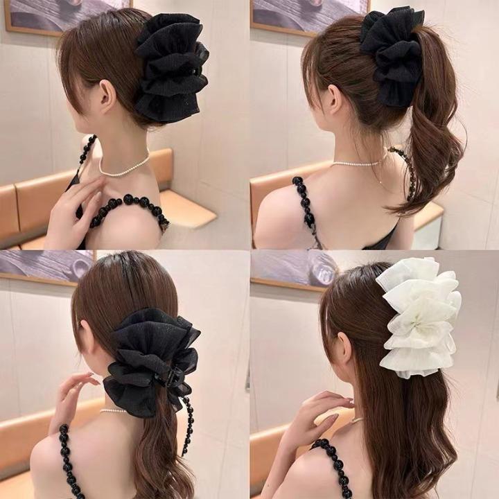 バンスクリップ レディース ヘアアクセサリー 大きめ 大ぶり シュシュ