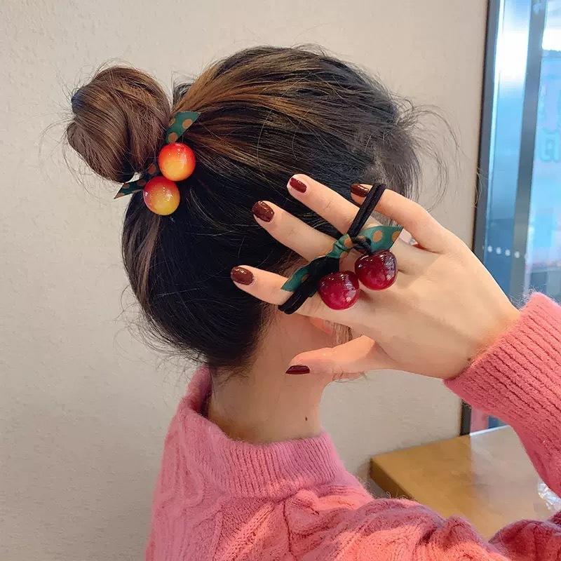 ヘアゴム サクランボ チェリー 髪ゴム ヘアアクセサリー レディース