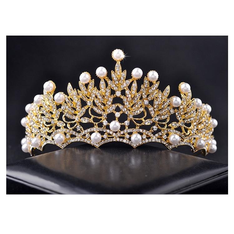 ティアラ レディース ヘアアクセサリー ヘッドドレス 髪飾り ラインストーン パール調 結婚式 披露宴 花嫁 ブライダル ウエディング 二次会 撮影 | plusnao | 05