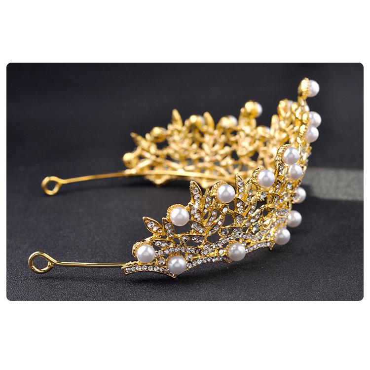 ティアラ レディース ヘアアクセサリー ヘッドドレス 髪飾り ラインストーン パール調 結婚式 披露宴 花嫁 ブライダル ウエディング 二次会 撮影 | plusnao | 06