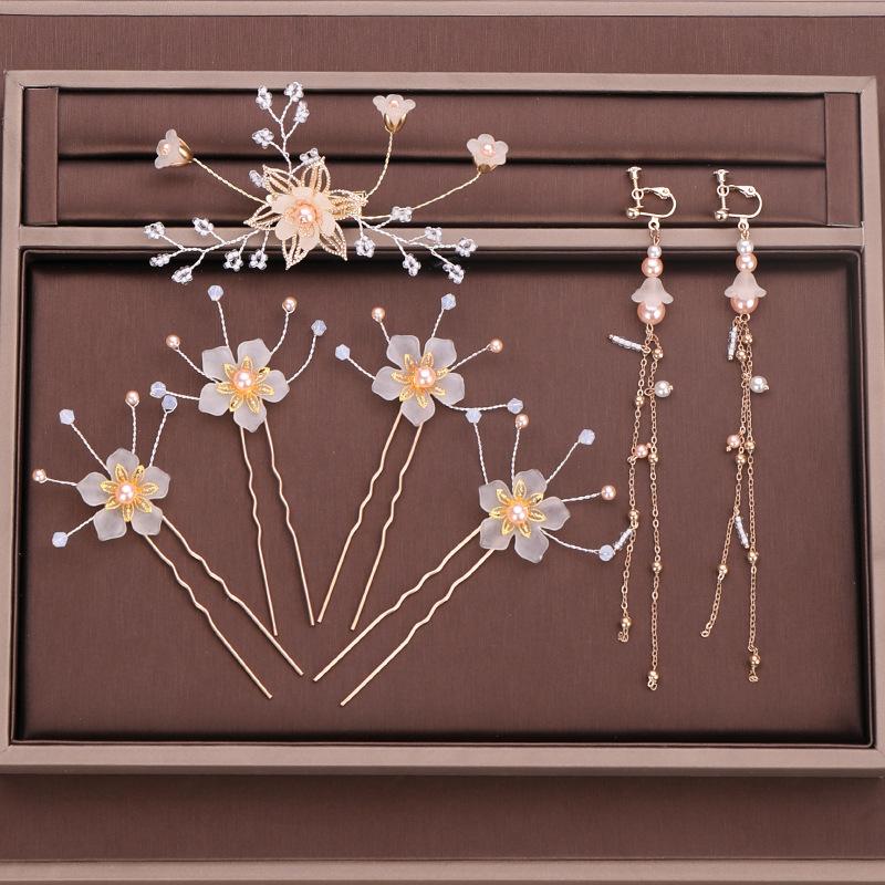 アクセサリー 9点セット かんざし 簪 Uピン ヘアピン ヘアクリップ ヘアコーム イヤリング レディース 女性 ヘアアクセサリー 髪飾り U字 耳飾 | plusnao | 02