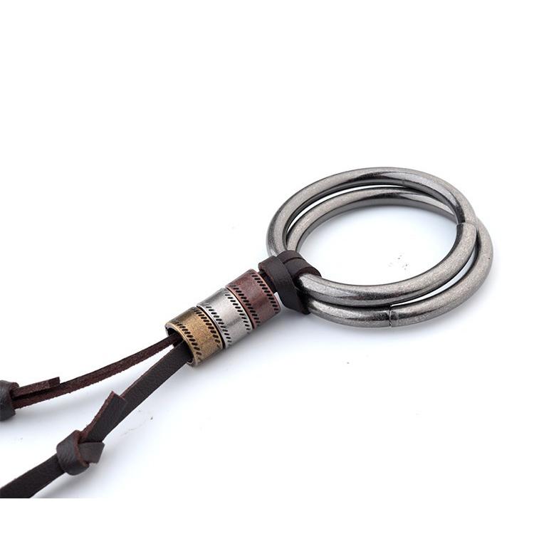 ネックレス ペンダント ロング 革ひも 革紐 首飾り メンズ レディース 男性 女性 男女兼用 アクセサリー レザー エスニック リング カジュアル | plusnao | 11