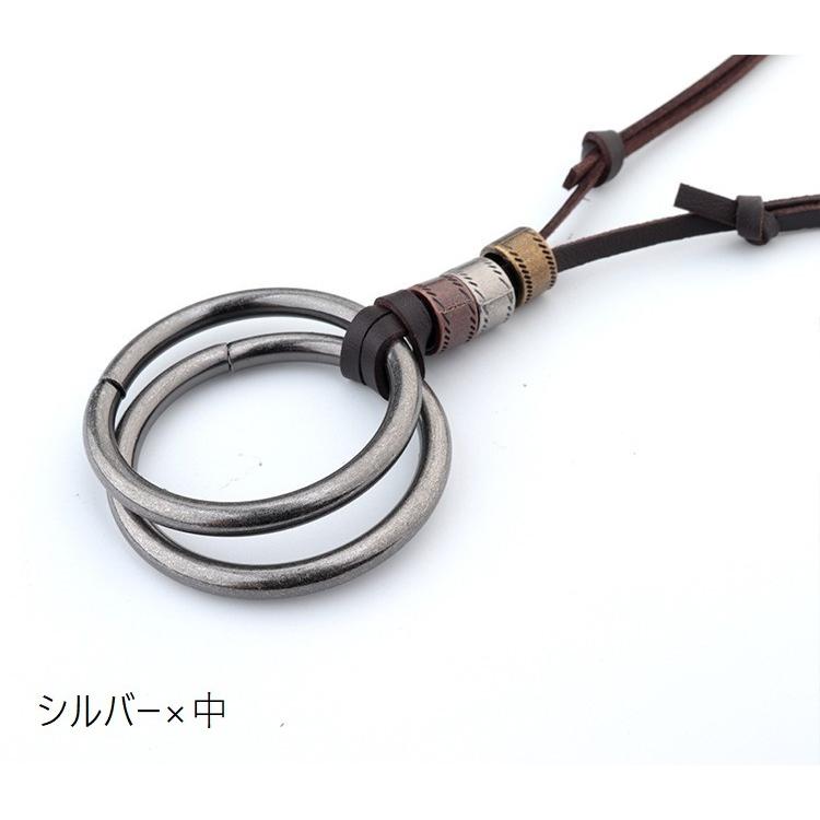 ネックレス ペンダント ロング 革ひも 革紐 首飾り メンズ レディース 男性 女性 男女兼用 アクセサリー レザー エスニック リング カジュアル | plusnao | 17