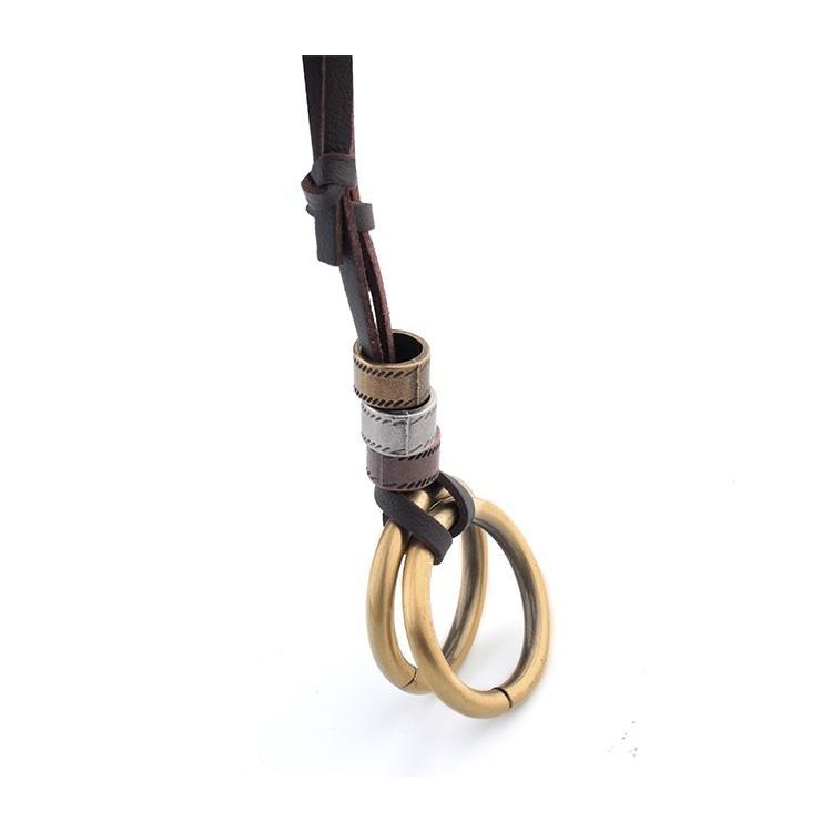 ネックレス ペンダント ロング 革ひも 革紐 首飾り メンズ レディース 男性 女性 男女兼用 アクセサリー レザー エスニック リング カジュアル | plusnao | 05