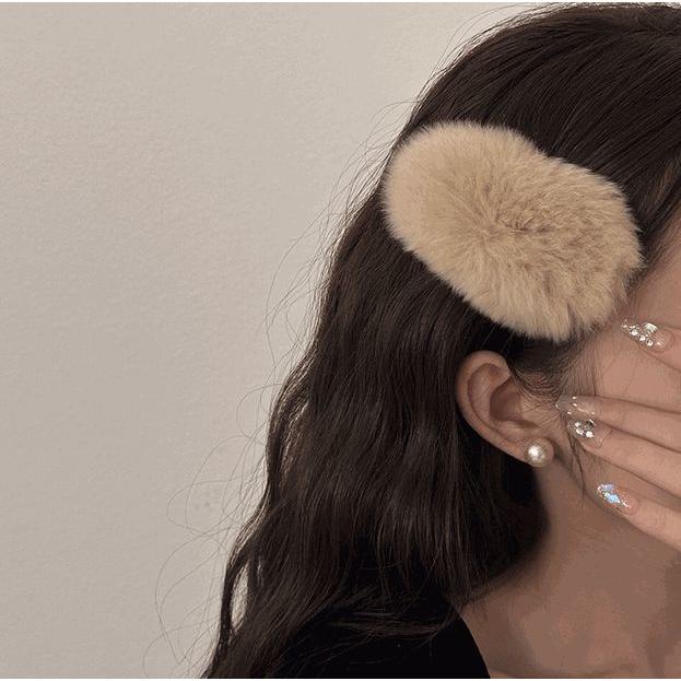 plusnao（プラスナオ） ヘアクリップ フェイクファー ふわふわ