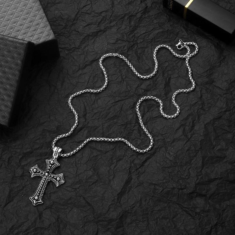 ネックレス ペンダント クロス 十字架 チェーン メンズ 男性用 アクセサリー かっこいい カッコイイ おしゃれ お洒落 シルバーカラー プレゼント プラスナオ Paypayモール店 通販 Paypayモール