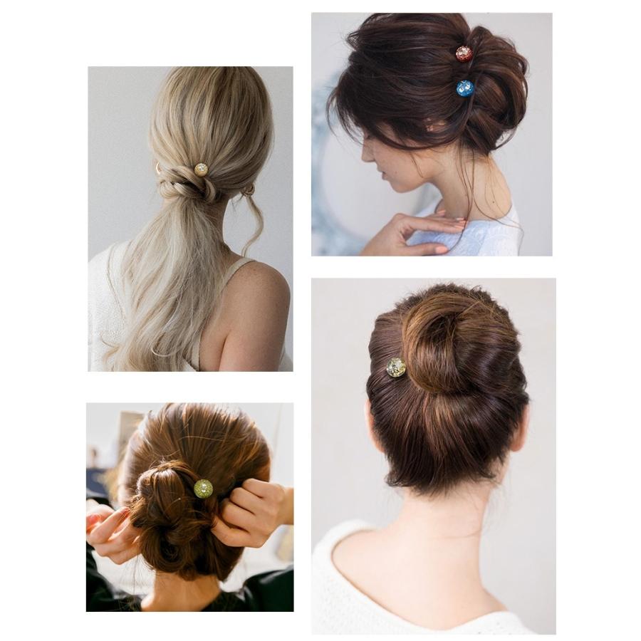 L.ERICKSON  スパイラル　スクリューピンM/パーティヘアアクセサリー メタル メッシュ ボール スパイラル スクリューピンL (ゴールド