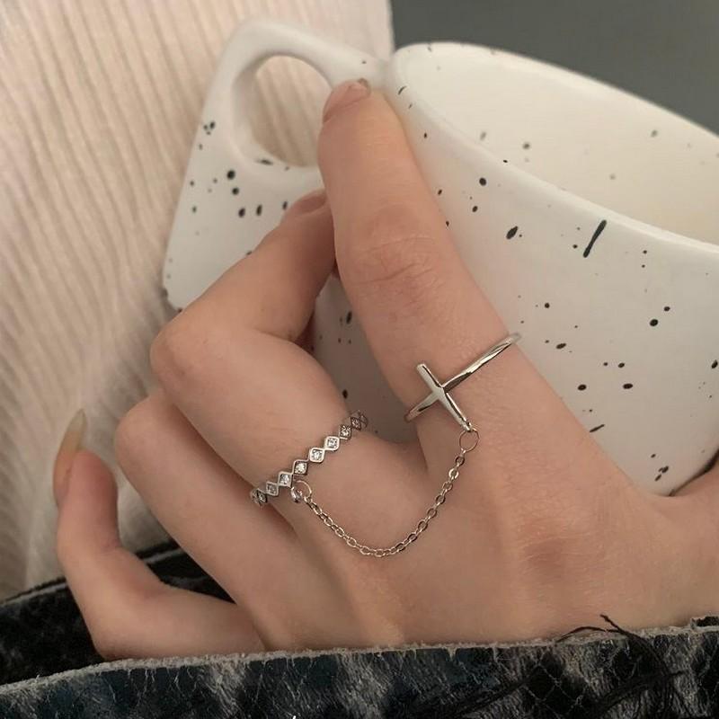 plusnao（プラスナオ） 指輪 ダブルチェーンリング レディース 女性用