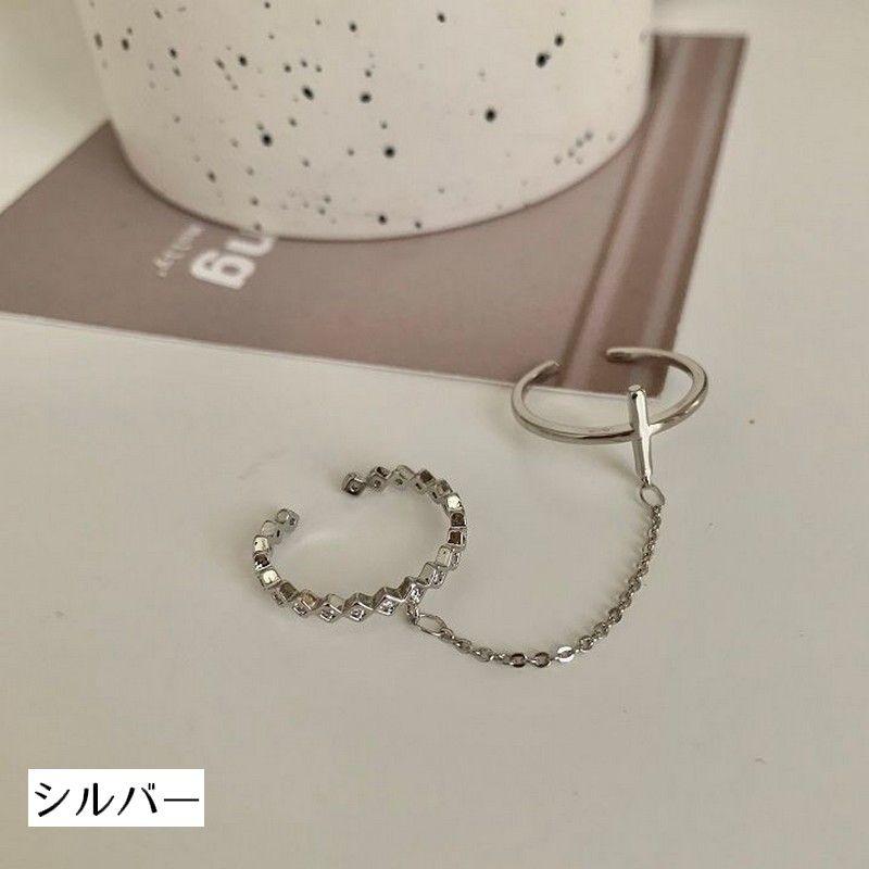 plusnao 指輪 ダブルチェーンリング レディース 女性用 オープンリング