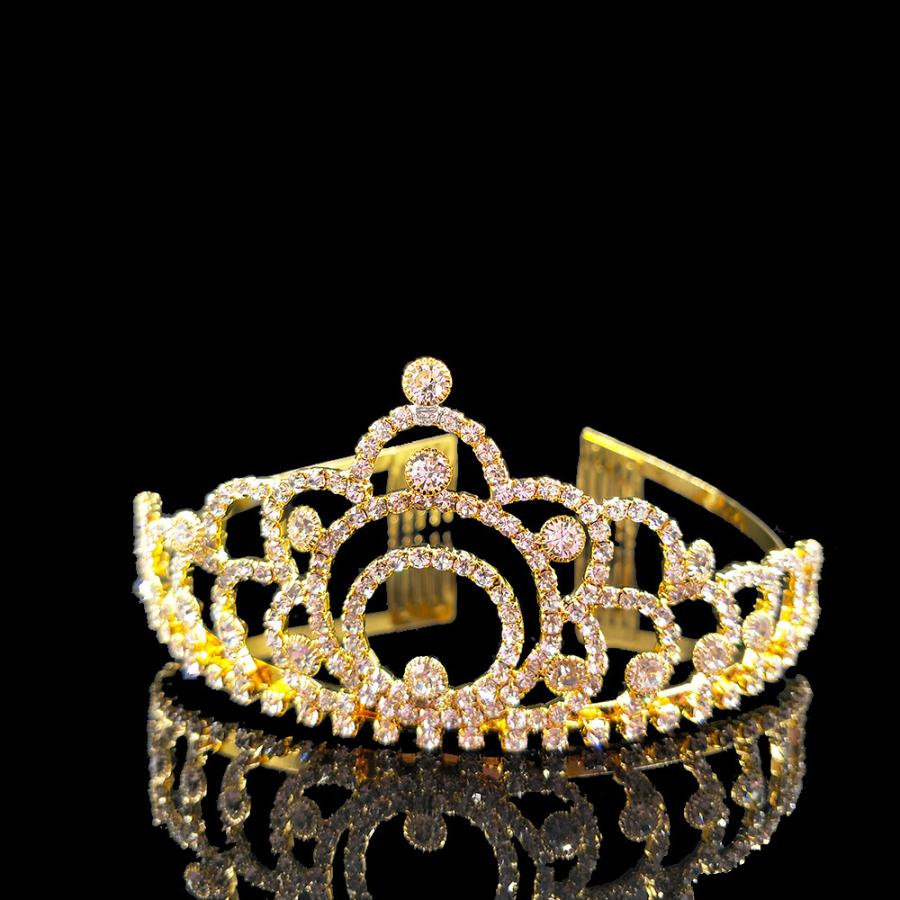 ティアラ レディース 女性用 ヘアアクセサリー ラインストーン キラキラ 花嫁 ウェディング 結婚式 披露宴 ブライダル | plusnao | 01