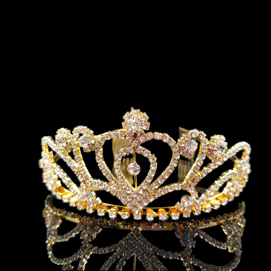 ティアラ レディース 女性用 ヘアアクセサリー ラインストーン キラキラ 花嫁 ウェディング 結婚式 披露宴 ブライダル | plusnao | 02