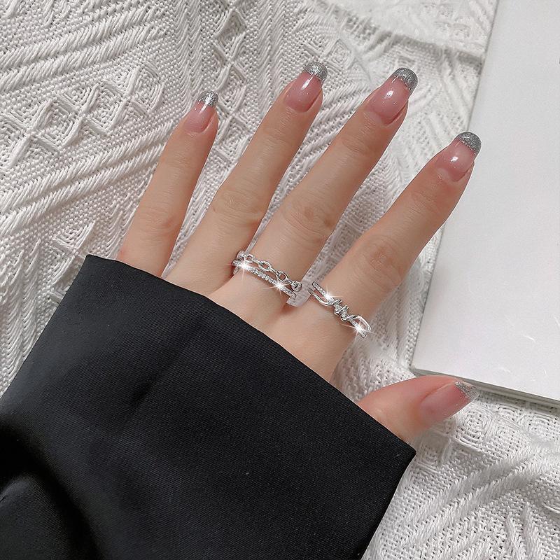 指輪 オープンリング アクセサリー レディース スクリュー 2連