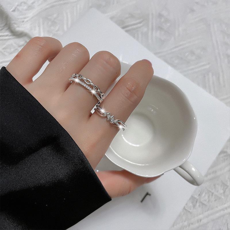 指輪 オープンリング アクセサリー レディース スクリュー 2連 チェーン 重ね付け風 シンプル おしゃれ かわいい お出掛け フェミニン エレガント Acc プラスナオyahoo 店 通販 Yahoo ショッピング