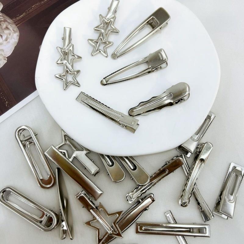 ヘアクリップ 24個セット レディース ヘアアクセサリー シルバー