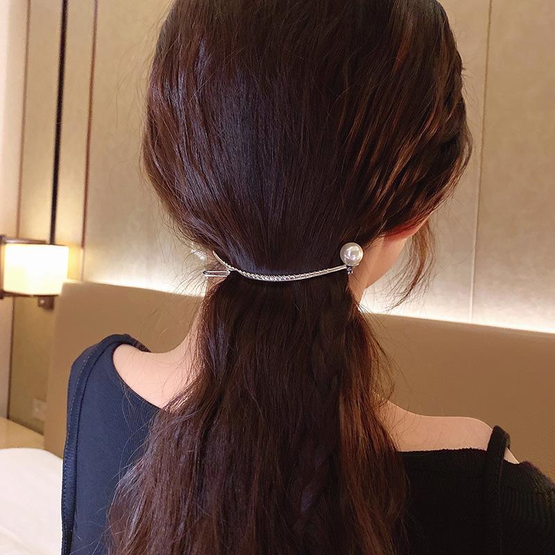 ヘアクリップ レディース ヘアアクセサリー 髪留め 髪飾り まとめ髪 フェイクパール ヘアアレンジ ハーフサークル ゴールドカラー 簡単 女性用 婦人｜plusnao｜03