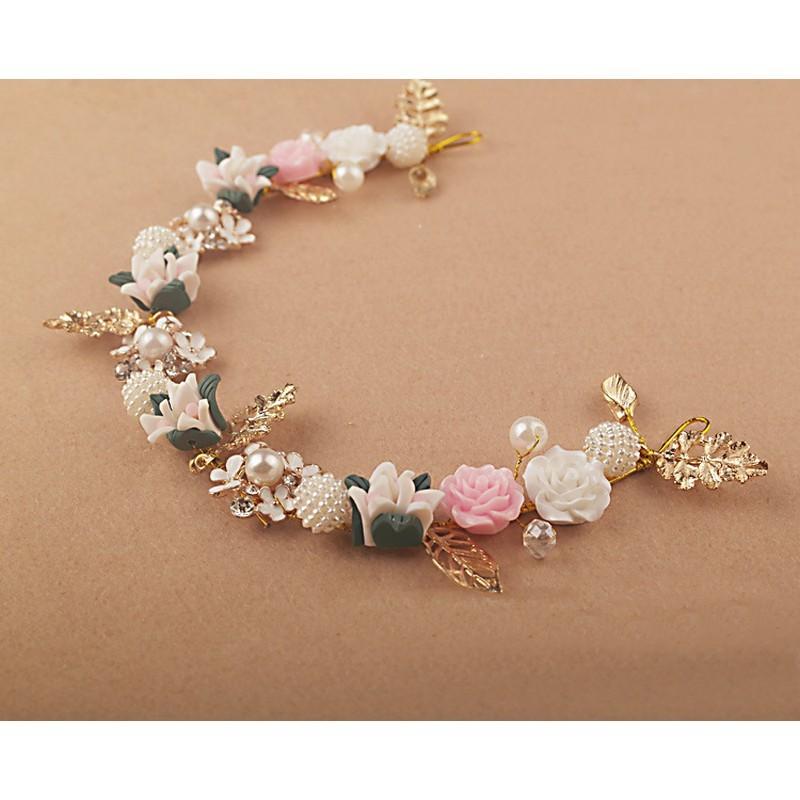 花冠 ヘッドドレス カチューシャ 花かんむり ヘアアクセサリー 髪飾り