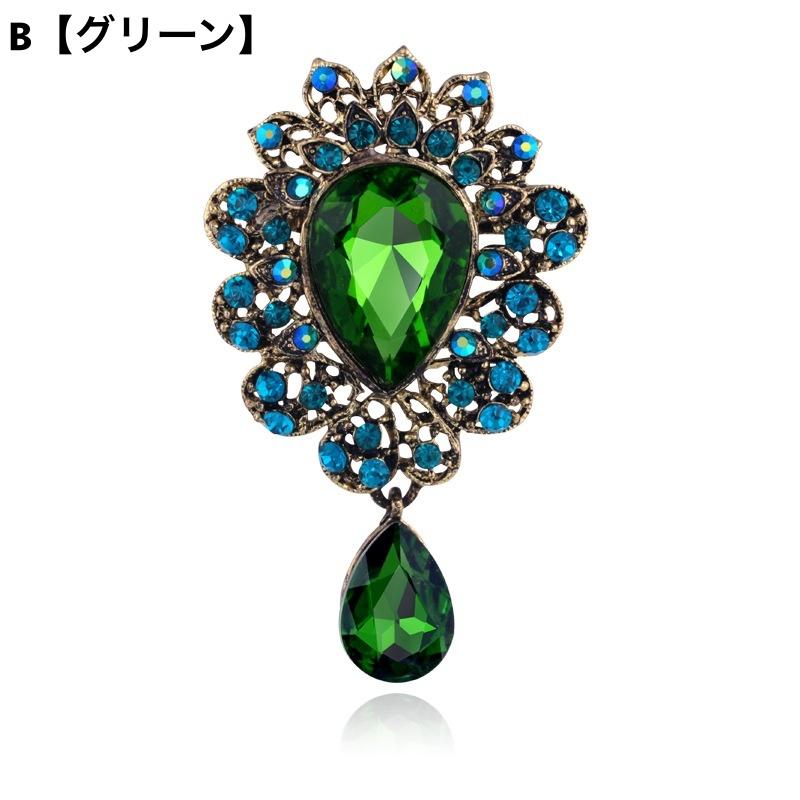 ブローチ ピンブローチ レディース 女性 アクセサリー ドロップ型 雫