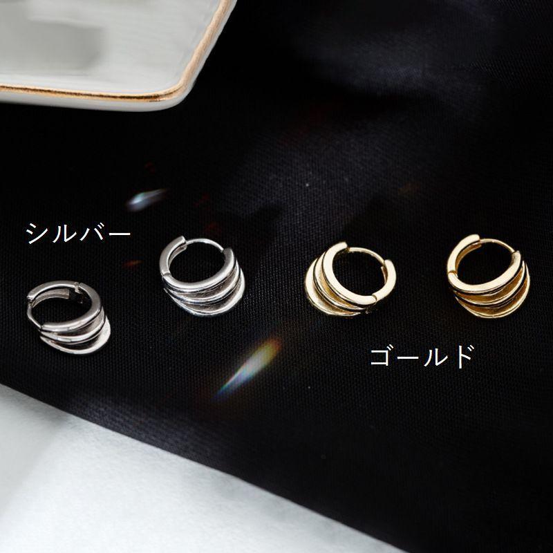 ゴールドシルバー3連リングピアス 楽天市場】三連リング ピアス（メンズジュエリー・アクセサリー