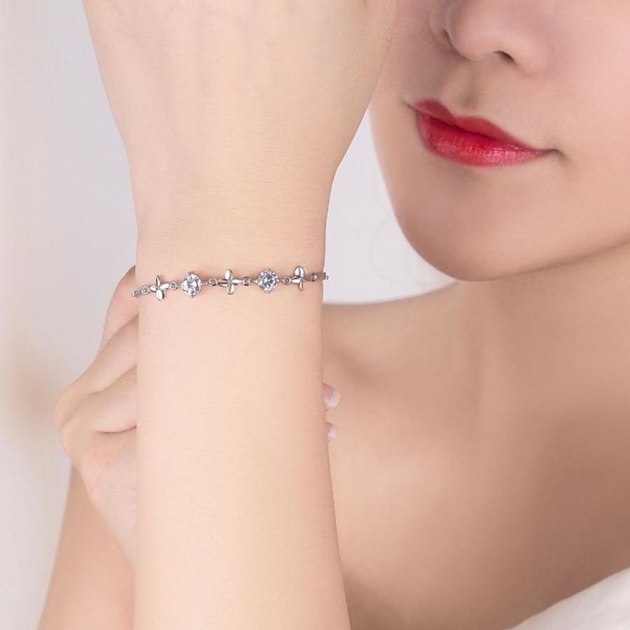 ブレスレット 腕輪 レディース 女性 ラインストーン アクセサリー お花