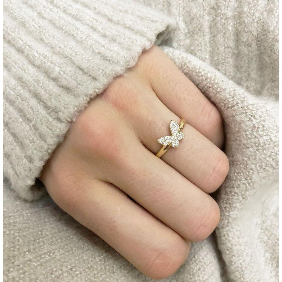 オープンリング 指輪 レディース 女性 アクセサリー 蝶 バタフライ