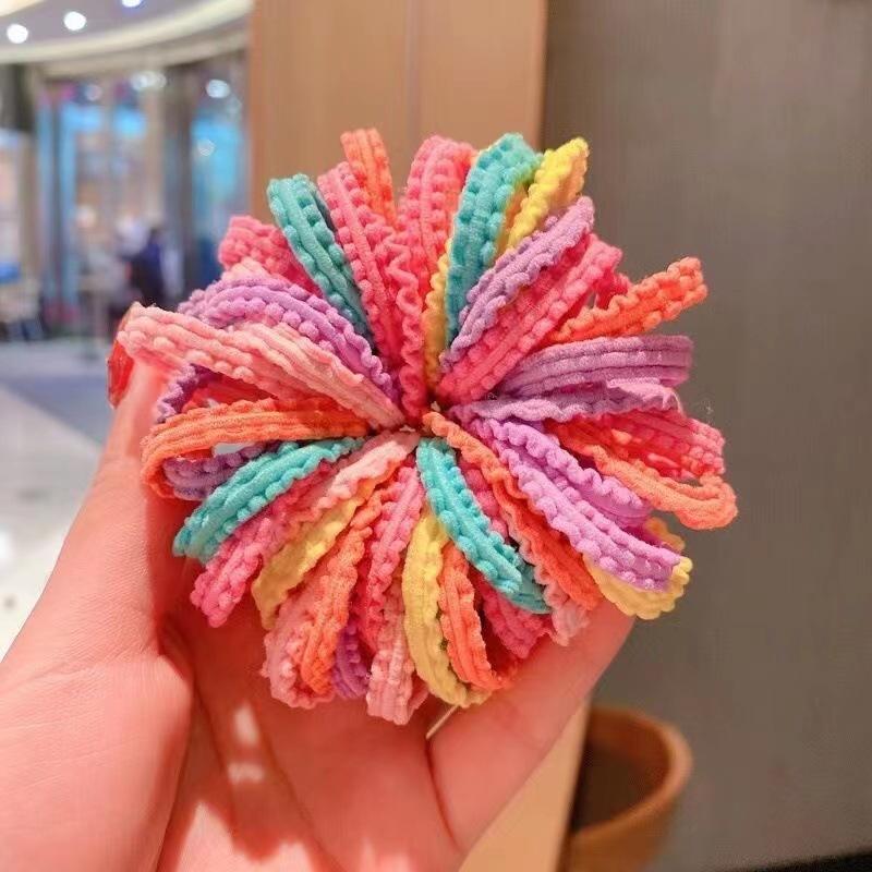ヘアゴム 50本入 キッズ 子供用 髪ゴム ヘアアクセサリー ウェーブ