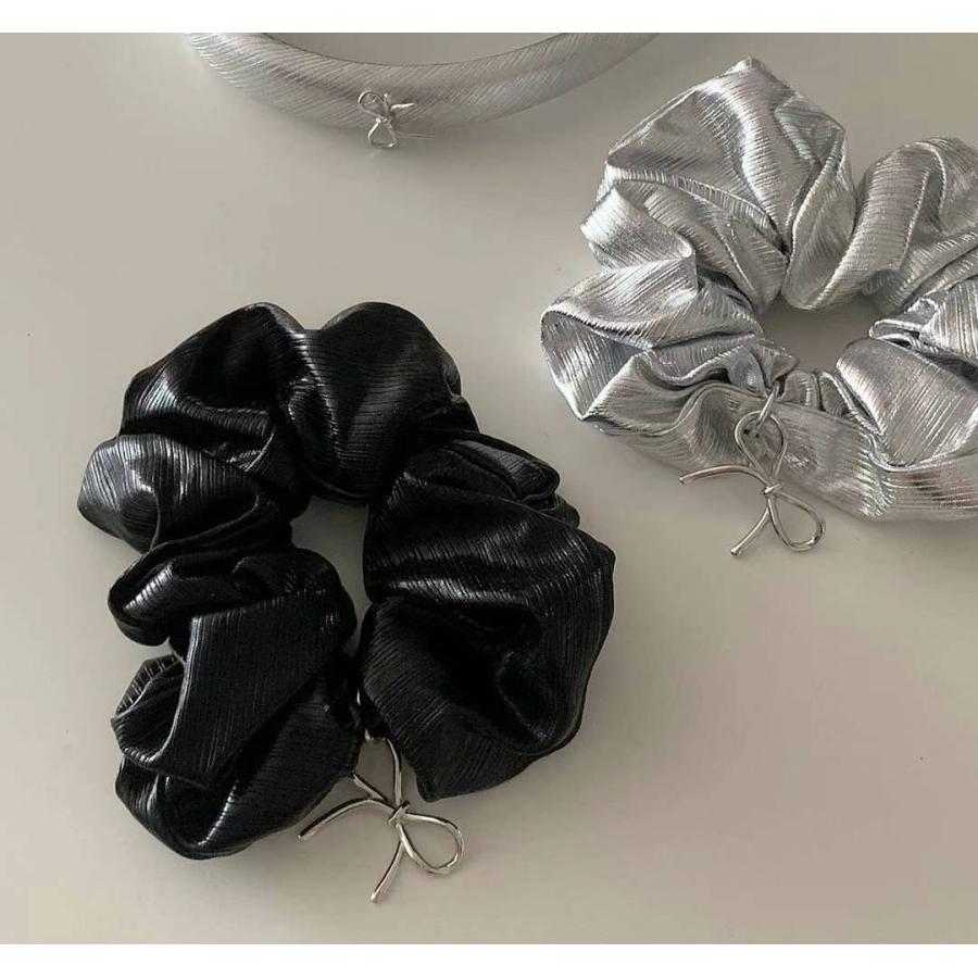 plusnao リボンシュシュ Y2K 韓国 レディース ヘアゴム 髪ゴム