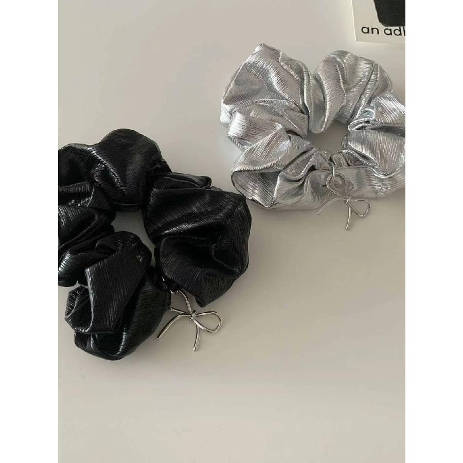 plusnao リボンシュシュ Y2K 韓国 レディース ヘアゴム 髪ゴム