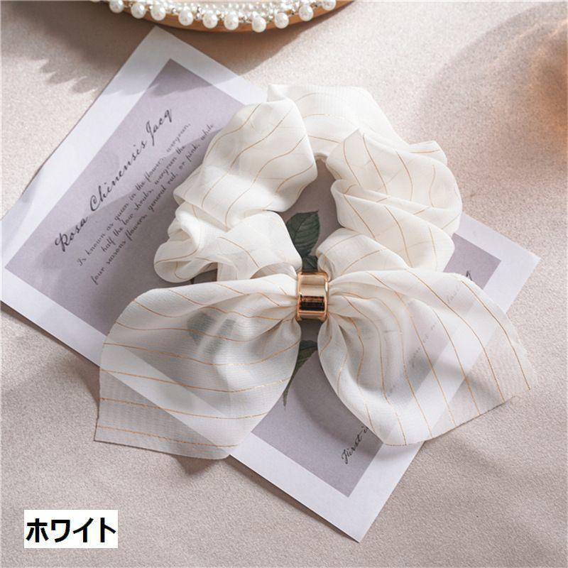 plusnao リボン付きシュシュ ヘアゴム 髪留め レディース 女性用