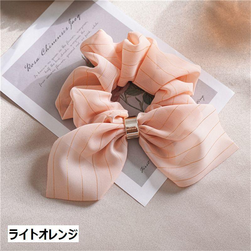 plusnao リボン付きシュシュ ヘアゴム 髪留め レディース 女性用