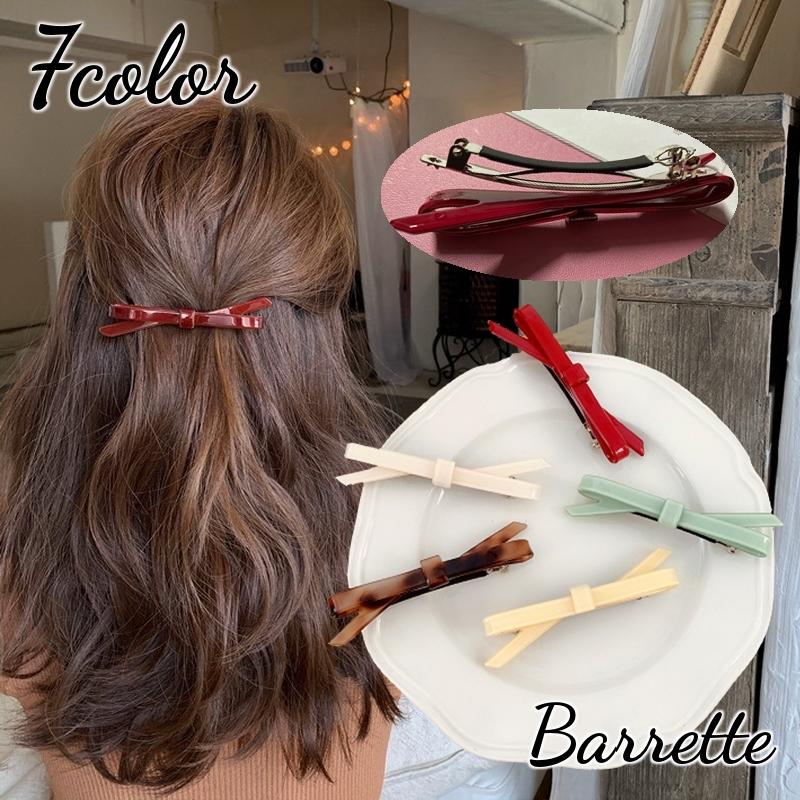 バレッタ ヘアアクセサリー レディース 髪留め 髪飾り まとめ髪 ヘアアレンジ マーブル べっ甲柄 シンプル