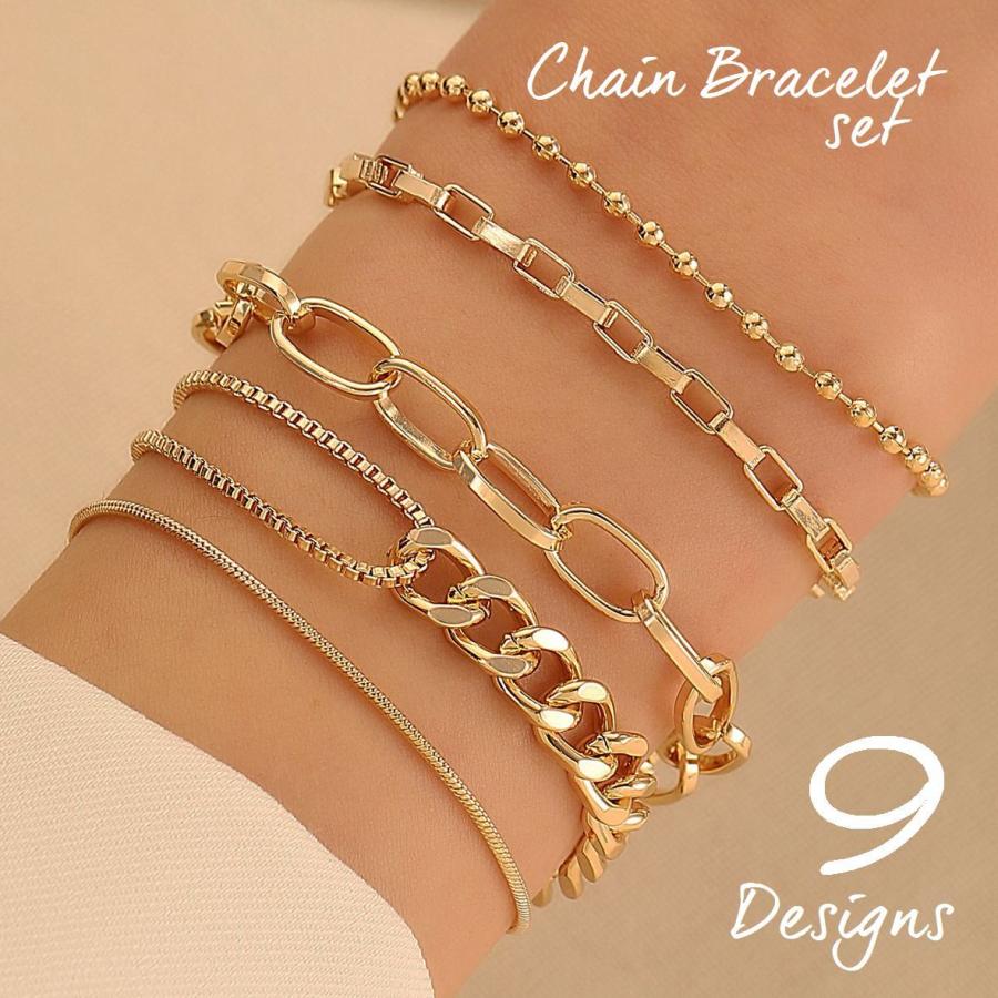 ブレスレット セット レディース アクセサリー 腕輪 チェーン