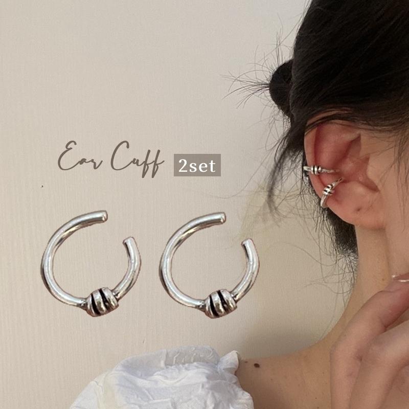 イヤーカフ 2個セット ノンホール アクセサリー ユニセックス 男女兼用 レディース メンズ 女性 男性 おしゃれ かっこいい ギフト プレゼント フ プラスナオ Paypayモール店 通販 Paypayモール