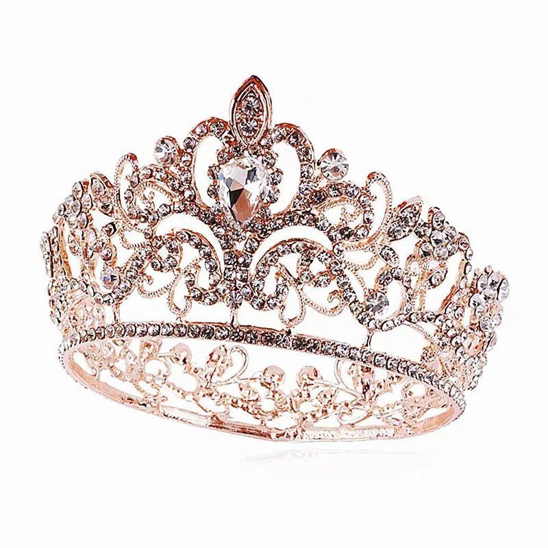 ティアラ 花嫁 ウエディング 結婚式 ブライダル 披露宴 パーティー 二次会 髪飾り ヘアアクセサリー ヘッドドレス クラウンティアラ 王冠 かんむり | plusnao | 08