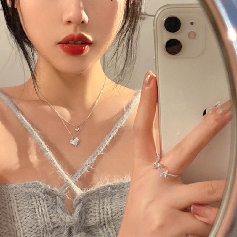 plusnao ネックレス アクセサリー レディース 女性用 重ね付け風 2連