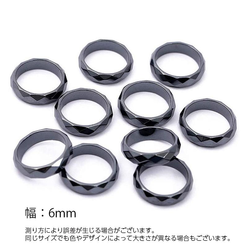 指輪 リング メンズ 男性用 アクセサリー 内径16mm 17mm 18mm 19mm 20mm シンプル おしゃれ かっこいい 多面カット ブラック|plusnao|04