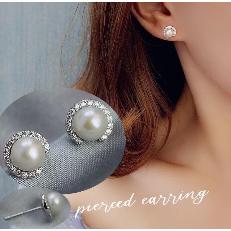 L】ピアス フラワー ストーン パール アクセサリー フープ スリコ 韓国