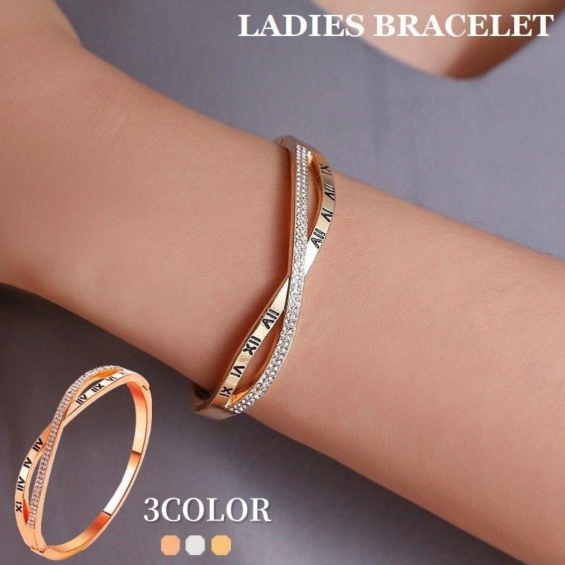 バングル ブレスレット 腕輪 レディース アクセサリー クロス ローマ 