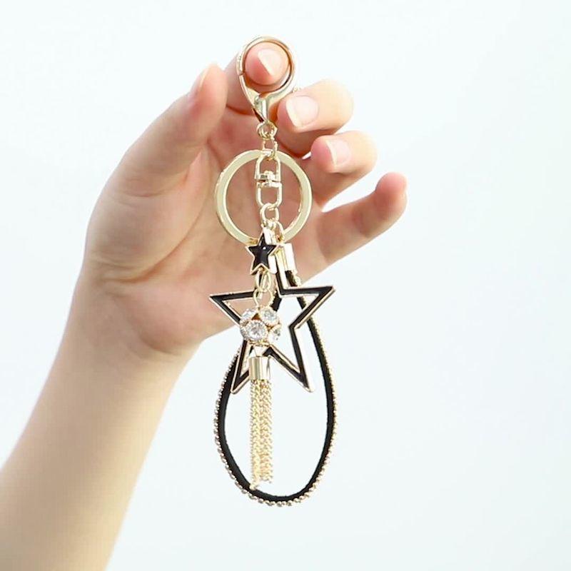 キーホルダー キーリング レディース 女性 バッグチャーム キーチャーム キーチェーン ラインストーン キラキラ ナスカン 星 スター ブラック 黒 プラスナオ Paypayモール店 通販 Paypayモール