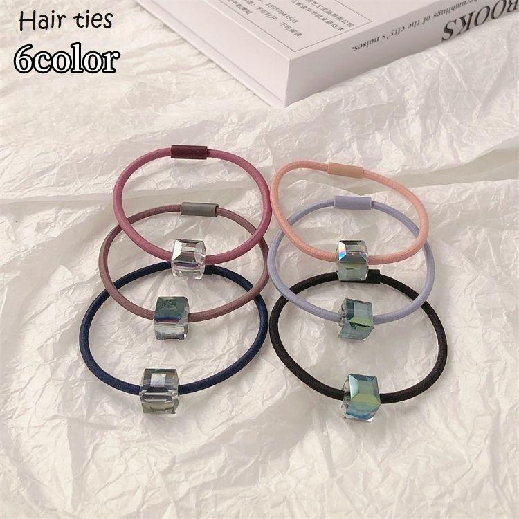 ヘアゴム レディース ヘアアクセサリー クリア キューブ おしゃれ