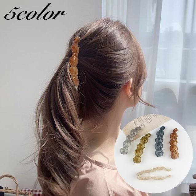 バナナクリップ レディース パール ヘアアクセ 髪留め ヘアクリップ