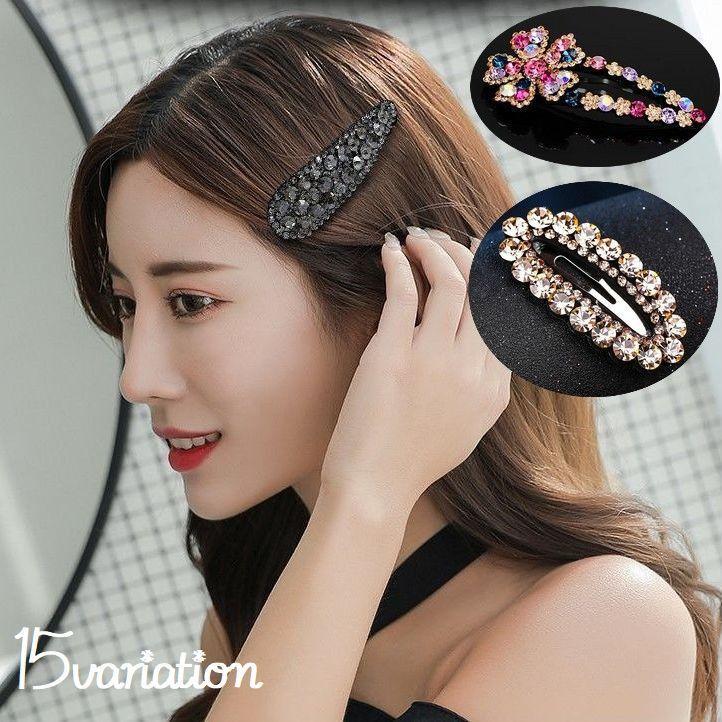 パッチン留め ヘアピン 髪留め レディース ヘアアクセサリー 髪飾り ヘアアレンジ ラインストーン キラキラ 可愛い おしゃれ フラワー 花 楕円 オ プラスナオ Paypayモール店 通販 Paypayモール