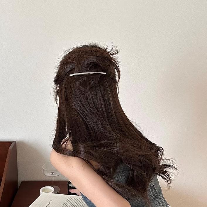 バレッタ ヘアクリップ ヘアアクセサリー レディース シルバーカラー