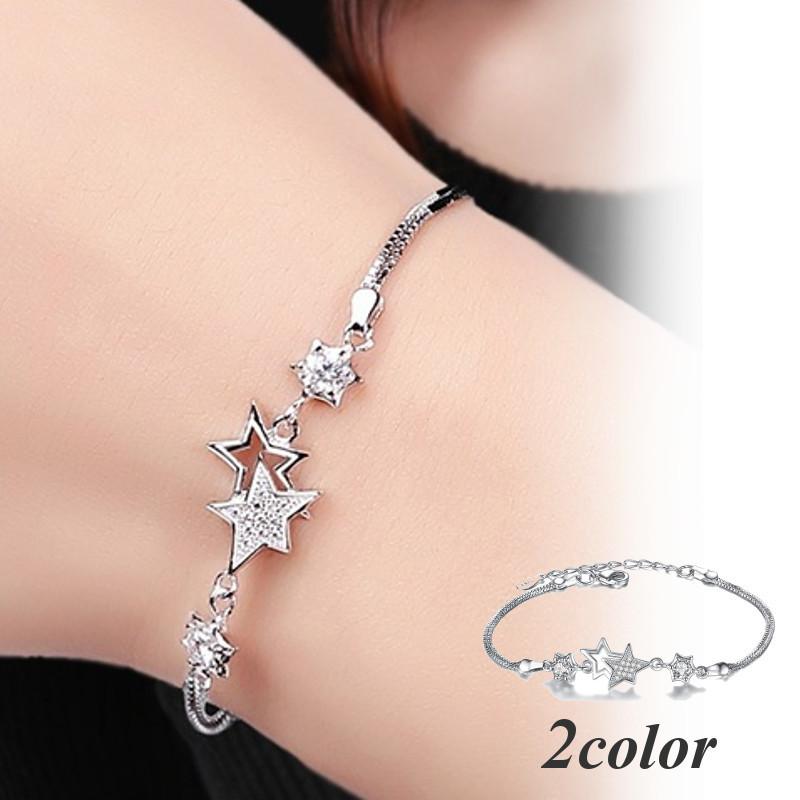 パリジェンヌ風 可愛いチェーンブレスレット 星モチーフ パリジェンヌ風 可愛いチェーンブレスレット 星モチーフ