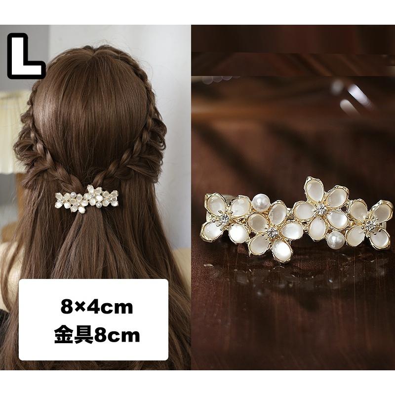 バレッタ ヘアアクセサリー レディース 女性 花 フラワー ライン